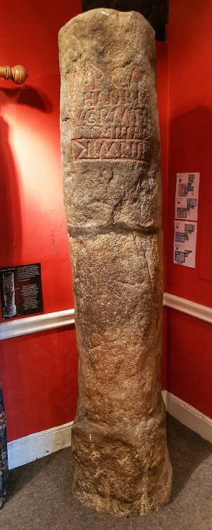 Roman Milestone, Lancaster City Museum, Lancaster, 28.7.18. This well preserved milestone was found 