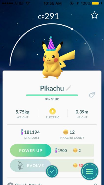 Finally caught a party hat pikachu!