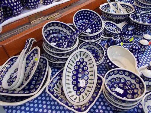 Earthenware produced in the city Boleslawiec, Poland.