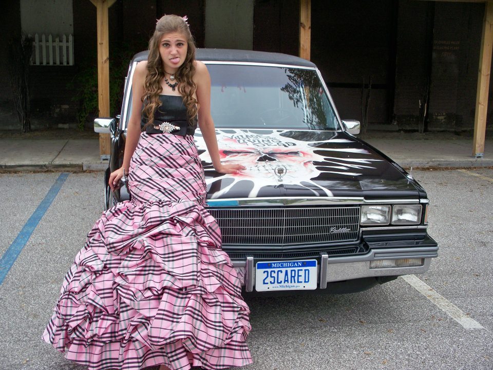 severely-confused:  My ride to prom was cooler than yours  ride? that dress is badass.