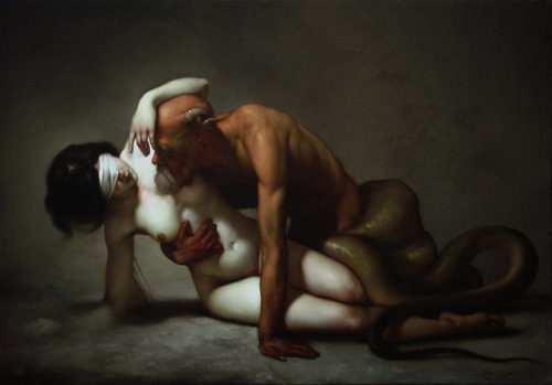 Roberto Ferri (Italian, b. 1978, Taranto, Italy) - Lacrime D'Avorio, 2015, Paintings: Oil on Canvas