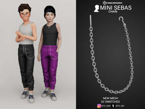  Mini Sebas (Pants)- 12 colors- New Mesh- All Lods- All maps DOWNLOAD IN TSR Mini Sebas (Chain - A