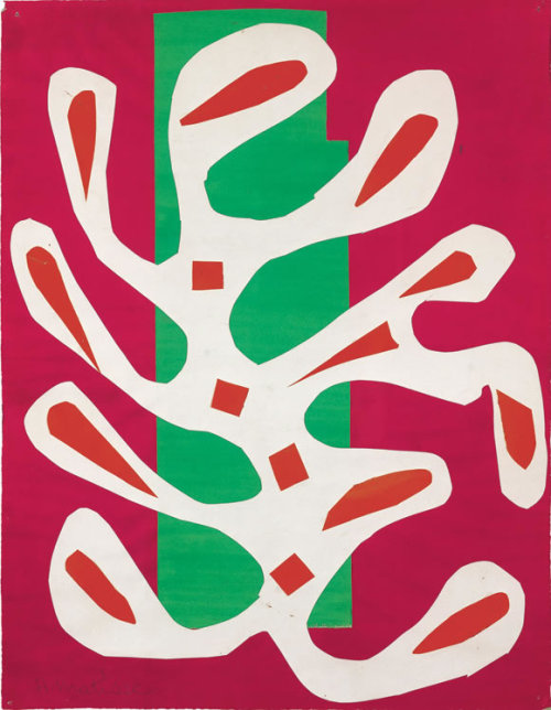 Henri Matisse, Algue Blanche sur Fond Rouge et Vert | Weisse Alge auf rotem und grünem Grund, 1947