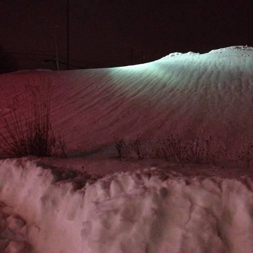 Day 28. The Street Lights Cast A Surreal Glow On The Snow That, Looks To Me More Like Sand Dunes From