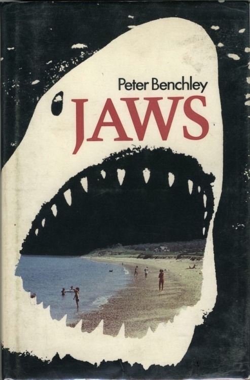 Four Jaws (1974) covers: the first US hardcover edition by Paul Bacon, the first US paperback editio