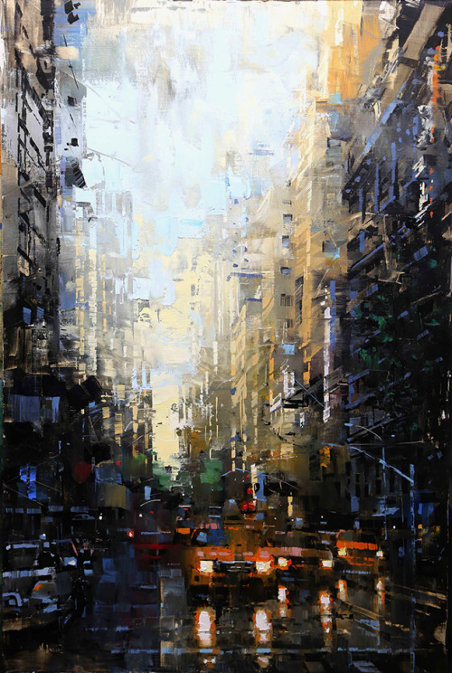 Mark Laguë  (Canadian, b. 1964, Lachine, Quebec, Canada) - Fifth Avenue After The Rain &nb