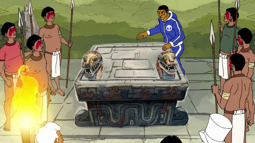 A Native American Indians Pyramid, in Mike Tyson Mysteries, A River Runs Through It Into a Heart of 