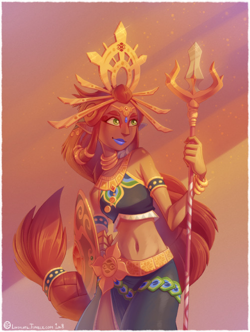 lindalotl:I had to draw Riju from Breath of the Wild because she easily got the best design in the w