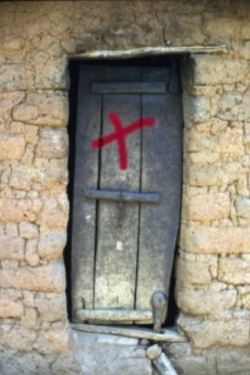 sixpenceee:  During the Middle Ages a red cross on the door informed others that inhabitants had developed symptoms of the Black Death.