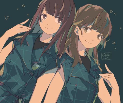 I drew Yukka and Akanen . ୧(﹒︠ᴗ﹒︡)୨ If I had not stayed in class late into the night that one day in