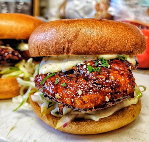 foodmyheart:Korean fried chicken sandwich. Source: https://reddit.com/r/foodporn http://foodmyheart.tumblr.com | https://campsite.bio/foodmyheart