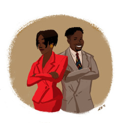 alleannaharris:  I drew Max and Kyle. (There isn’t enough Living Single fan art!) 
