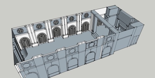 Sketch Up Model I created of the Ballroom at Pinewood Studios