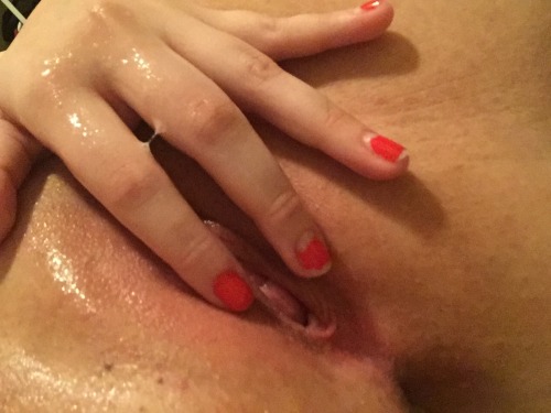 eatthispussylikeitsallyours:  eatthesepanties:  My entry for Whitney Wisconsin’s wet finger contest! Creamy cum with my toy to wet fingers after squirting