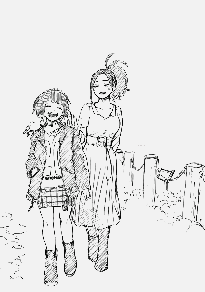 foggywonderlandgentlemen:  fymyheroacademia:  New sketch of Jirou and Momo by Horikoshi.