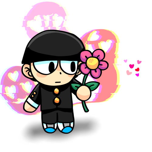 I Havent Gotten To The Last Season Of Mob Psycho, But I Have Seen A Lot Of People Draw Mob With A Bouquet