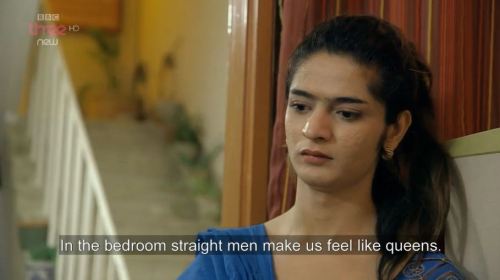 bhansali:   Although this documentary has a title that focuses on the ‘gay’ aspect, it manages to portray the stories and lives of transgender women and trans sex workers in Pakistan as well.  There is a romantic relationship depicted of a trans