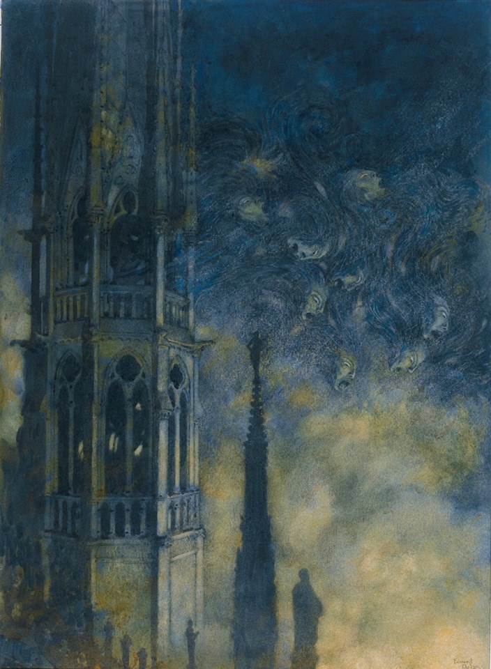 tenebrum:  Edmund Dulac ~ The Bells,Ink and watercolour drawing 1912 