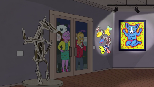 Tan Art Filth gallery, in BoJack Horseman, The Shot, S02E07, 2015 (feat. Will Arnett, Amy Sedaris, A