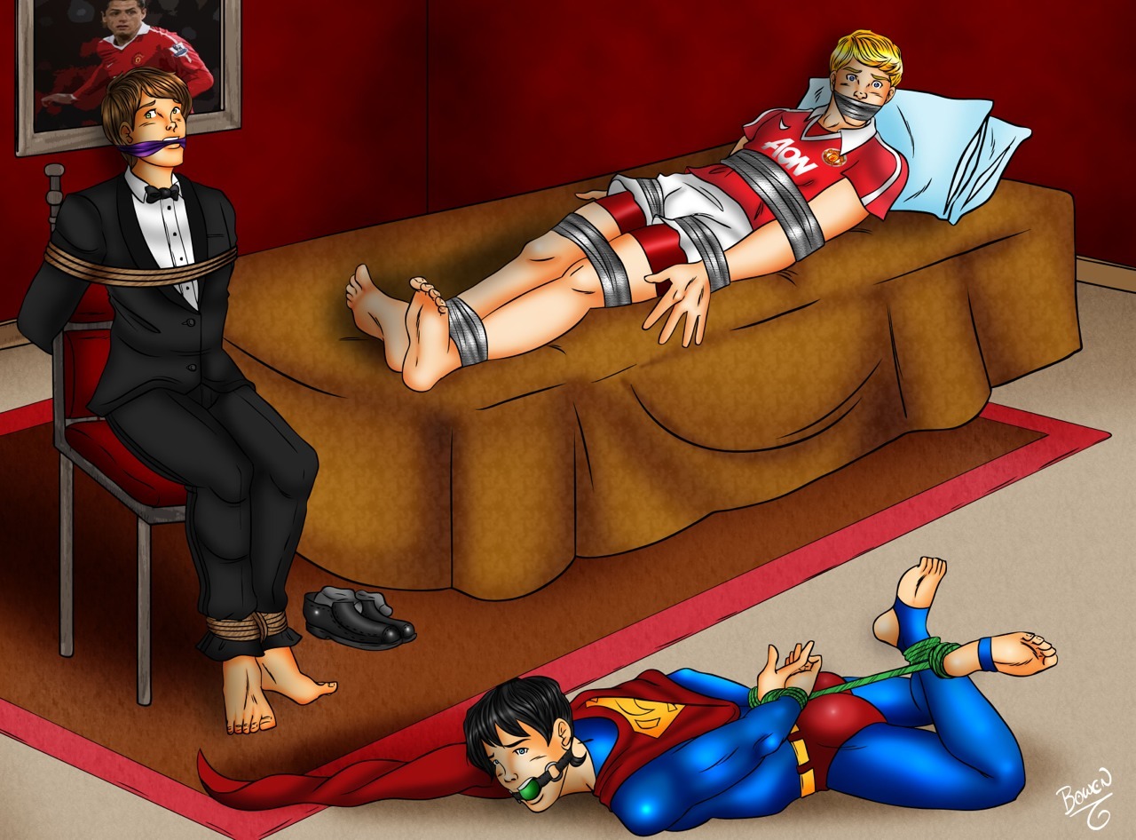 gaggedguynextdoor:  Kidnapped dudes :-) commissioned from my good friend bowen12a