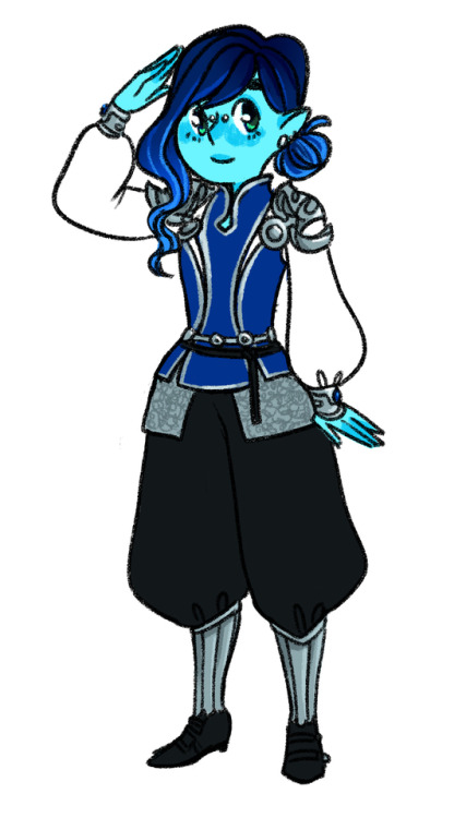 mayakern:next: my water genasi storm cleric, nineve! she’s a scrappy tomboy and the sort of person w