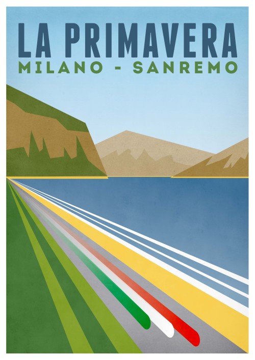 Winter’s over and the Classics are here. Here’s the latest of my Monuments posters, celebrating Milan - San Remo and the longest race of them all. After the Capi, the coast!