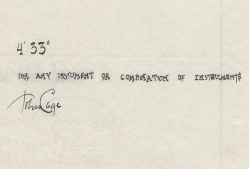 (John Cage, “4’33”) “What leaf? What mushroom?”