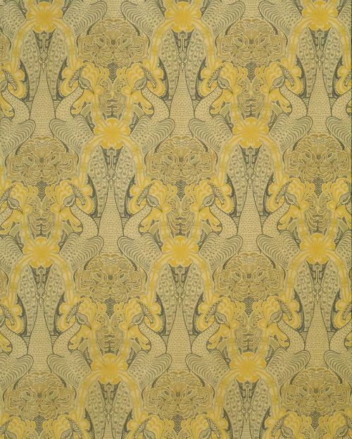 P.F. van Vlissingen &amp; Co, Textile design, Peacock and Honeysuckle, 1895-1899