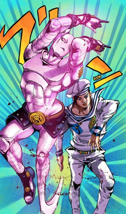 The first appearance for both versions of Killer Queen.Vol 9. Ch 80Vol 12. Ch 50