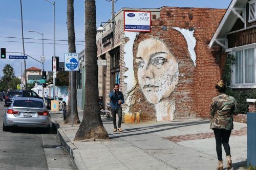 An unpublished photo of this classic Venice Beach work by Vhils, created in 2011 when he was in LA f