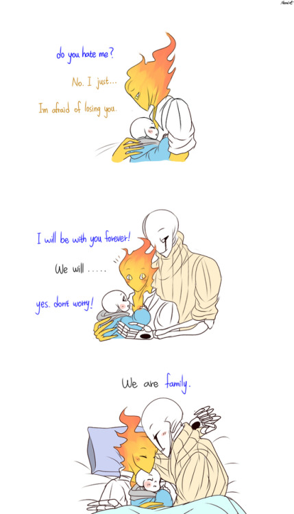 mooncatyao:  [Family] Grillby & little Sans<First part>(Previous)/(NEXT)[GLS timeline]​