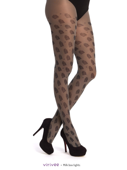 Funny Milk box tights by ViriveeGrey tights with milk box print. The material is super soft, fits ni