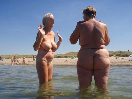 Porn Pics Two delightfully flabby nude old ladies.