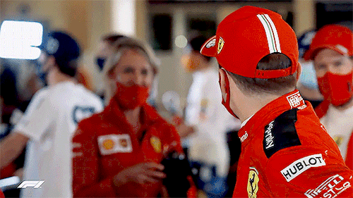 pinsaroulettes:Sebastian Vettel interrupting Charles Leclerc’s post race interview at the 2020 Abu D