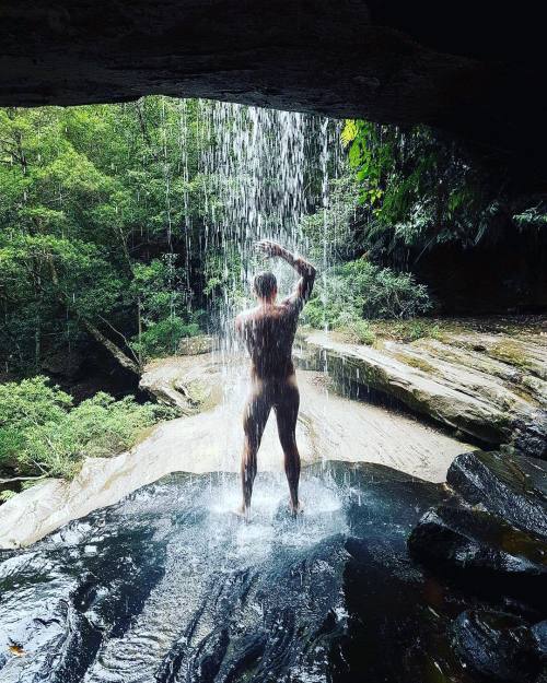naturalswimmingspirit:jaywarny1996Travelling on a budget… #cheapshower #nude #centralcoast #travel #