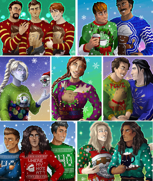 sssamsondraws: ⭐ Ugly Sweater Commissions Compilation ⭐ I think a couple still need to get posted, B