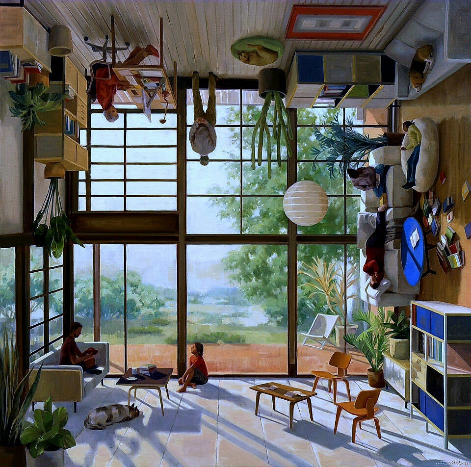 “Eames” (2023), oil on canvas, 100 x 100 centimeters. 