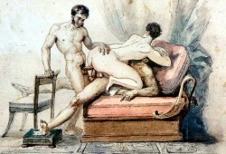 maximien: Erotic watercolour, ca. 1820 