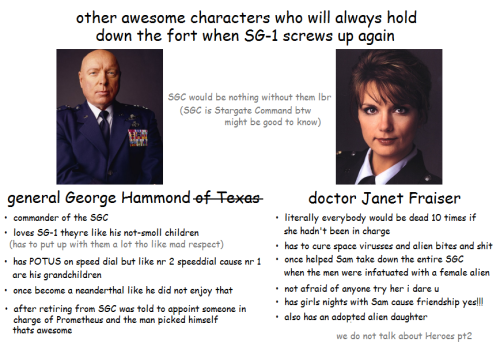 1989nihil:  theresoneicouldcallking:   And when you’re done with SG-1 seaons 1 to 7, start on SG: Atlantis, and continue watching both side by side. Watch at your own risk (tho we’ll have plenty of tissues and shock-blankets ready for ya!) 