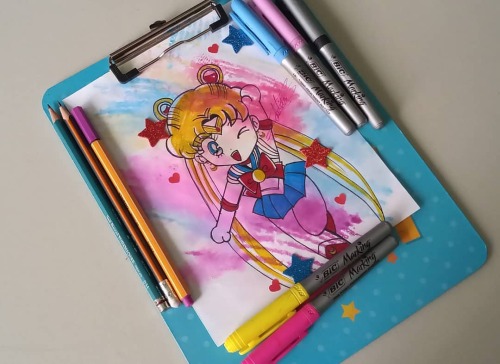 Sailor Moon Chibi Effect Watercolor #anime_art #art #art #anime_artist_dr #artistdraw #anime_sketch 