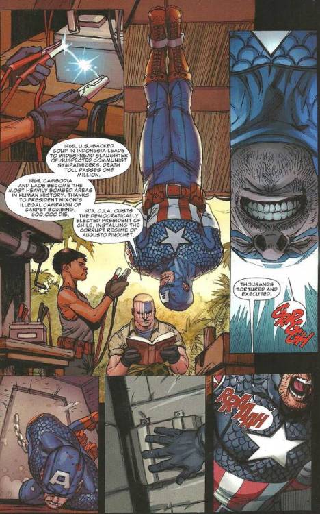 Captured Captain America was tortured - drug, brainwash, hang, electrify, waterboarding, beaten, and