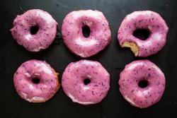 sweetoothgirl:BOURBON BLUEBERRY BASIL DONUTS