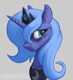 amarynceus:  Daily Doodle #969/1000. Dappled version of Season One Luna.  - - - - - - Clip Studio Paint, Cintiq 22HD. MLP etc © Hasbro, Lauren Faust.All Doodles made possible by Patron support. &lt;3 