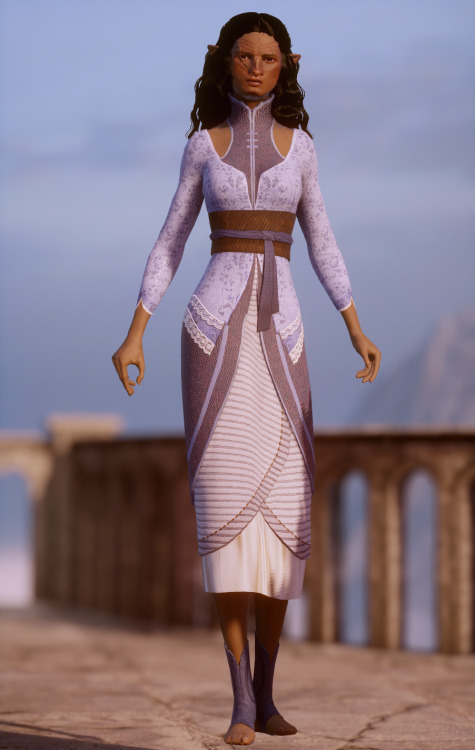 cullenvhenan: Hey all! I made a retexture for the alienage elf dress. This is meant to be used with 
