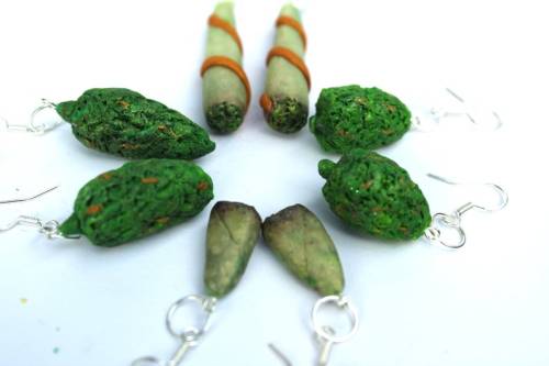 Just dropped a mini stoner weed earring set in my etsy! handmade & lightweight, and the mother f