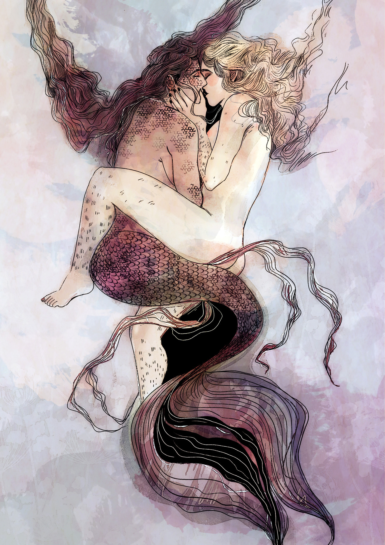 mayticks-art:  I’m getting excited for #MerMay and drawing some gay business !