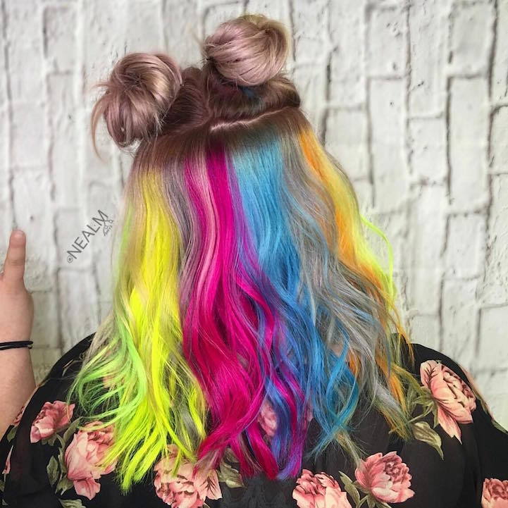 stuffgurlswant:  Rainbow Hair That Magically Hides Under Natural Hair Becomes The