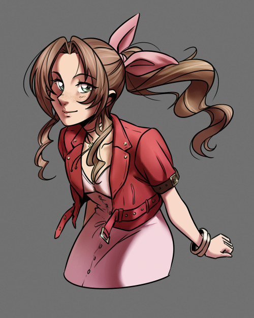 the-stray-liger:I wanted to try detail shading something again and Aerith happened