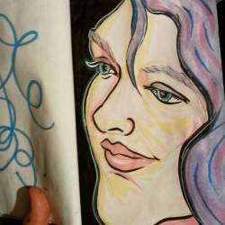 Portrait Of My Lady. #Lady #Portrait #Purple #Inktober #Art #Drawing #Ink #Artistsoninstagram