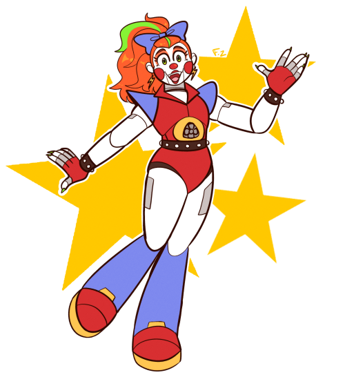 here’s my take on glamrock circus baby!her style is more glamrock centeric than clown but she 